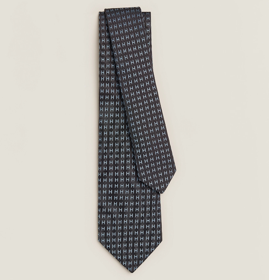 에르메스 H 로고 넥타이 Cravate Façonnée H Bicolore H032288T